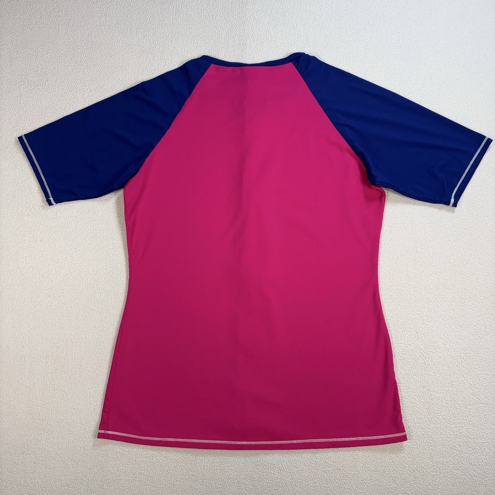 Tommy Bahama Deck Piping Rash Guard Women's L Pink Full Zip Stretch TSW10931C - Picture 2 of 12